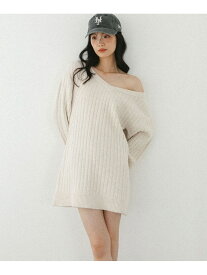 【SALE／68%OFF】Vネックオフショルニットミニワンピース Heather ヘザー ワンピース・ドレス チュニック ホワイト ベージュ グレー【RBA_E】[Rakuten Fashion]