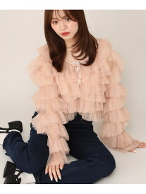 2WAYチュールフリルブラウス Heather ヘザー トップス シャツ・ブラウス ベージュ ホワイト ブラウン【送料無料】[Rakuten Fashion]