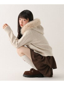 【SALE／28%OFF】ファーフードニット Heather ヘザー トップス ニット ブラウン グレー ホワイト ベージュ【RBA_E】【送料無料】[Rakuten Fashion]