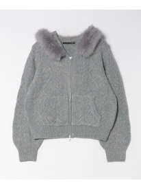 【SALE／28%OFF】ファーフードニット Heather ヘザー トップス ニット グレー ブラウン ホワイト ベージュ【RBA_E】【送料無料】[Rakuten Fashion]
