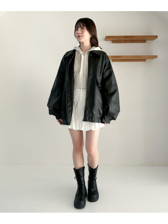 楽天市場】【新色入荷】フェイクレザーBIGブルゾン Heather ヘザー