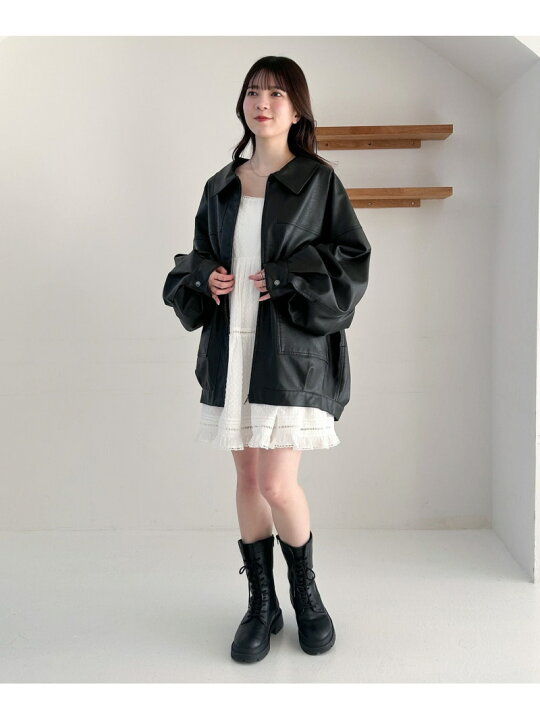 楽天市場】【新色入荷】フェイクレザーBIGブルゾン Heather ヘザー