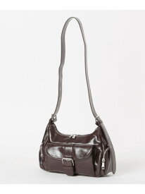 【SALE／10%OFF】ベルト付きWポケットBAG Heather ヘザー バッグ ショルダーバッグ ブラウン ベージュ シルバー ブラック【RBA_E】【送料無料】[Rakuten Fashion]