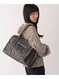 BIGフェイクレザーボストンBAG Heather ヘザー バッグ ショルダーバッグ ベージュ ブラック ブラウン【送料無料】[Rakuten Fashion]