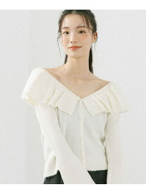 【SALE／67%OFF】フリルニットカーディガン Heather ヘザー トップス ニット ブラック ホワイト グレー【RBA_E】[Rakuten Fashion]