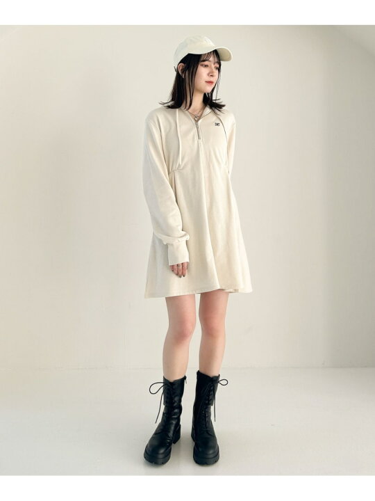 楽天市場】【SALE／50%OFF】ZIPフードスウェットミニワンピース 