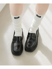 厚底スクエアローファー Heather ヘザー シューズ・靴 ローファー ブラック ホワイト ブラウン【送料無料】[Rakuten Fashion]