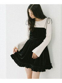 【SALE／19%OFF】ベロアフリルキャミミニワンピース Heather ヘザー ワンピース・ドレス チュニック ピンク ブラック ブラウン ホワイト【RBA_E】【送料無料】[Rakuten Fashion]