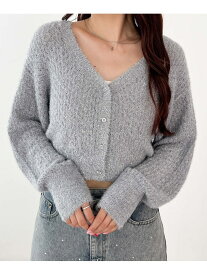 【SALE／64%OFF】フェザーラメニットカーディガン Heather ヘザー トップス カーディガン グレー ホワイト ブルー【RBA_E】[Rakuten Fashion]