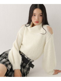 【SALE／62%OFF】ショルダーカットタートルニット Heather ヘザー トップス ニット グレー ホワイト ベージュ【RBA_E】[Rakuten Fashion]
