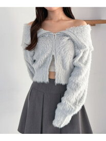 【SALE／64%OFF】シャギーWZIPニット Heather ヘザー トップス ニット ホワイト ブルー グレー【RBA_E】[Rakuten Fashion]