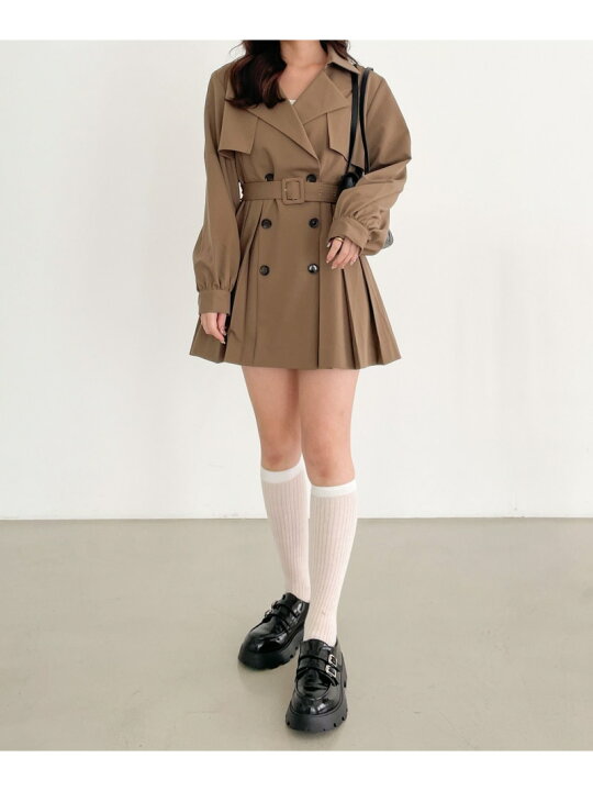楽天市場】【SALE／50%OFF】プリーツトレンチミニワンピース Heather 