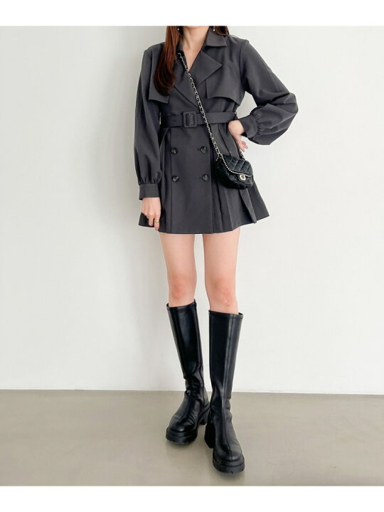 楽天市場】【SALE／50%OFF】プリーツトレンチミニワンピース Heather 
