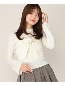 フロントカットリボンニット Heather ヘザー トップス ニット グレー ブラウン ホワイト【送料無料】[Rakuten Fashion]