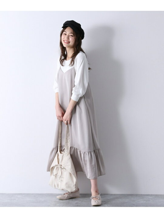 楽天市場 Sale 58 Off ティアードサテンキャミop Heather ヘザー ワンピース キャミワンピース グレー ブラック ベージュ Rba E Rakuten Fashion Heather ヘザー