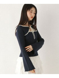 【SALE／67%OFF】2WAYフロントカットアウトニット Heather ヘザー トップス ニット ブラウン ホワイト ネイビー【RBA_E】[Rakuten Fashion]