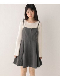 【SALE／62%OFF】サーキュラーZIPキャミミニワンピース Heather ヘザー ワンピース・ドレス チュニック ブラウン グレー ブラック【RBA_E】[Rakuten Fashion]