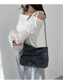 リボンショルダーBAG Heather ヘザー バッグ ショルダーバッグ ベージュ ブラック グレー ブラウン レッド【送料無料】[Rakuten Fashion]