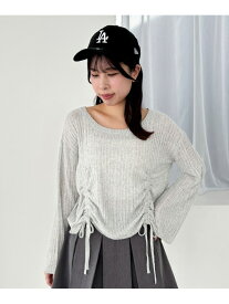 透かし編みドロストニット Heather ヘザー トップス ニット ホワイト ピンク グレー【送料無料】[Rakuten Fashion]