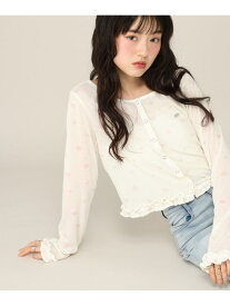 【SALE／37%OFF】シアーフリルカーディガン Heather ヘザー トップス カーディガン ホワイト イエロー グレー【RBA_E】[Rakuten Fashion]