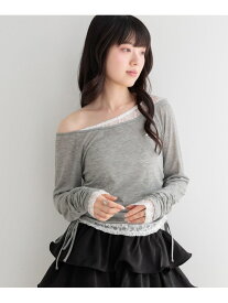 【SALE／37%OFF】レイヤードシアーカットソー Heather ヘザー トップス カットソー・Tシャツ グレー ピンク【RBA_E】[Rakuten Fashion]