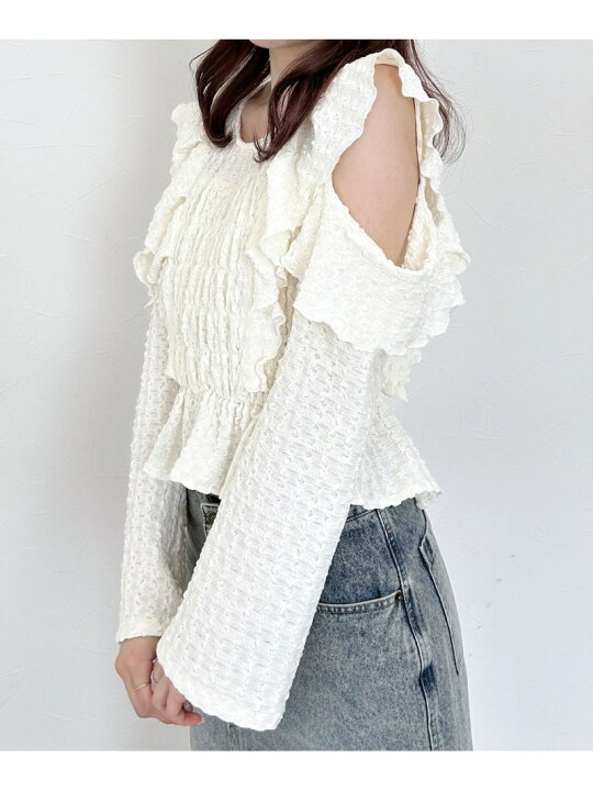 楽天市場】【SALE／60%OFF】ショルダーカットフリルブラウス Heather 