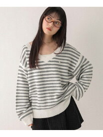 【SALE／62%OFF】ボーダーモチーフニット Heather ヘザー トップス ニット ブラック グレー ブラウン【RBA_E】[Rakuten Fashion]