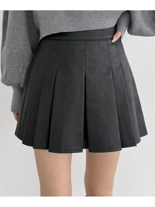 楽天市場】フェイクレザープリーツミニスカート Heather ヘザー  