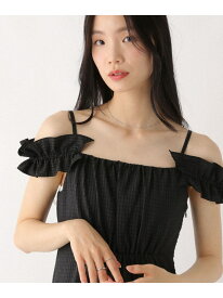 2WAYショルダーフリルワンピース Heather ヘザー ワンピース・ドレス ワンピース ブラック ホワイト【送料無料】[Rakuten Fashion]