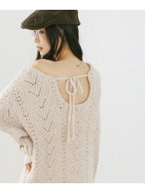 【SALE／65%OFF】バックオープンケーブルニット Heather ヘザー トップス ニット ブラウン ブルー ホワイト ピンク グレー【RBA_E】[Rakuten Fashion]