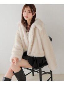 【予約】MIXファーショートジャケット Heather ヘザー ジャケット・アウター ブルゾン・ジャンパー ブラウン ホワイト ベージュ ピンク【先行予約】*【送料無料】[Rakuten Fashion]