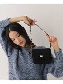ツイードコンパクトBAG Heather ヘザー バッグ ショルダーバッグ ブラック ホワイト【送料無料】[Rakuten Fashion]