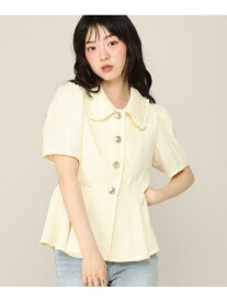 【SALE／37%OFF】ペプラムジャケット(半袖) Heather ヘザー ジャケット・アウター ブルゾン・ジャンパー ホワイト ブラック【RBA_E】【送料無料】[Rakuten Fashion]