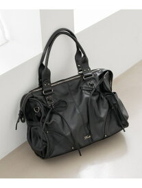 【PC収納可】LACE UP リボンボストンBAG Heather ヘザー バッグ トートバッグ ブラック ホワイト ピンク【先行予約】*【送料無料】[Rakuten Fashion]