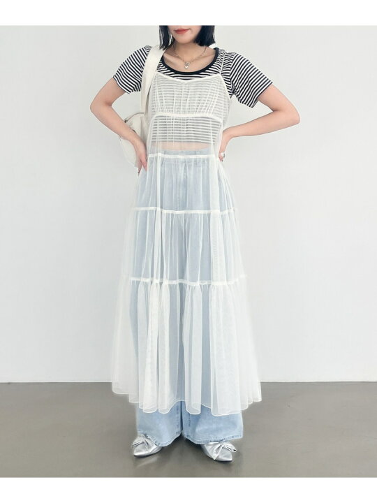 楽天市場】【SALE／20%OFF】【新色入荷】チュールレイヤードキャミ 