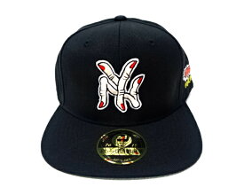 【ぶてぃっく紫歯茎 肉糞野球連盟 キャップ 野性爆弾 くっきー 帽子 BLACK ブラック】