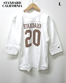 L【STANDARD CALIFORNIA CHAMPION X SD T1011 FOOTBALL T WHITE チャンピオン x スタンダードカリフォルニア フットボールTシャツ キムタク着】