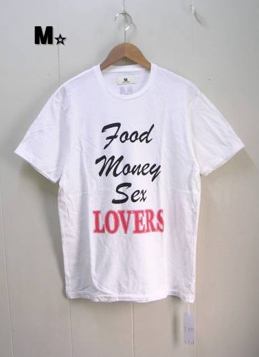 L M☆ エム スーパーセール期間限定 お買い得 food sex 13AW-MST002 money Tシャツ
