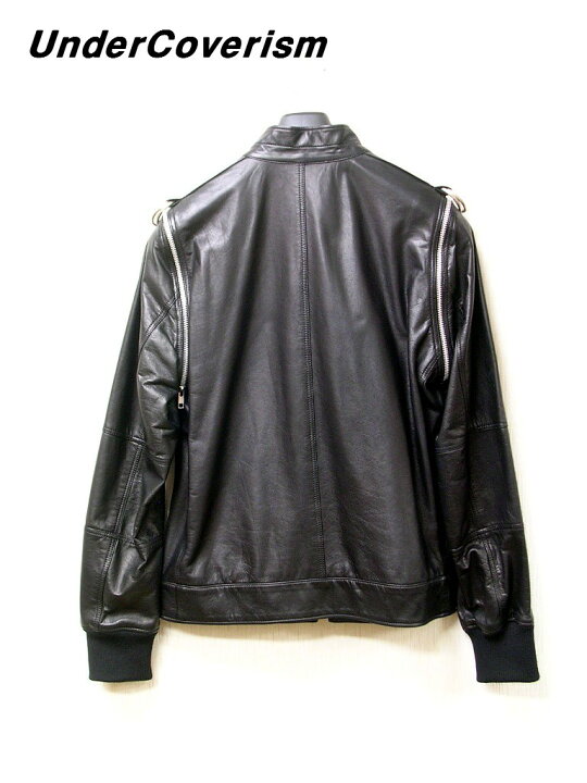 楽天市場】2【UunderCoverism LEATHER JACKET 7A271-B15 BLACK Purple 
