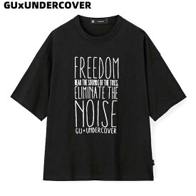 M【GU×UNDERCOVER スーパービッググラフィックT(5分袖)UNDERCOVER Tシャツ BLACK アンダーカバー Tシャツ 黒 ブラック ジーユー】