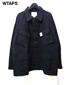 L(03) 【WTAPS 231WVDT-SHM04 JUNGLE 02 / LS / NYCO. RIPSTOP BLACK ダブルタップス コットン/ナイロンリップストップBDUシャツ ブラック 2023ss】