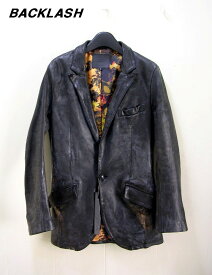 XS【ISAMU KATAYAMA BACKLASH イサムカタヤマ バックラッシュ GUIDI グイディ ベビーカーフ製品染め シングルジャケット レザー 1636-04】【中古】