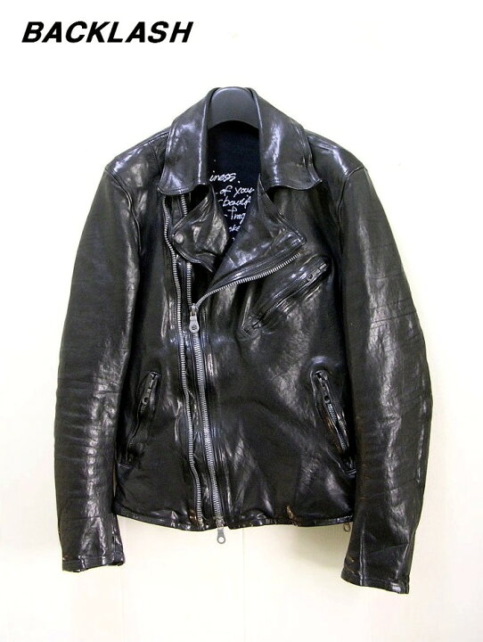 楽天市場 M Isamu Katayama Backlash 1493 02 イサムカタヤマ バックラッシュ ジャパンダブルショルダータンニン製品染めwライダース ジャケット レザージャケット 中古 Heavens