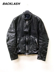 S ￥205,200【BACKLASH 1254-01 Single Riders Jacket. Italian shoulder (Cow leather)イタリアンダブルショルダー 製品染め シングルライダース】【中古】