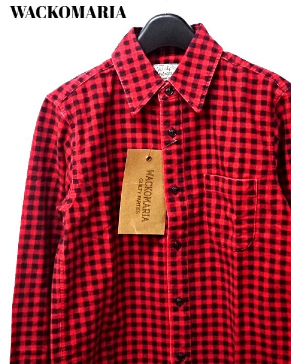 楽天市場】M【WACKO MARIA GINGAM CHECK RUGLAR-COLAR NEL SHIRT 13AW 