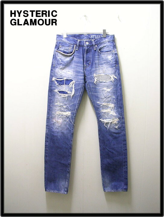 ヒステリックグラマーRSM加工デニムスリムストレートパンツ 