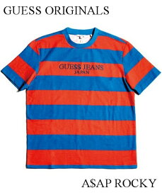 M 日本限定【[GUESS ORIGINALS x A$AP ROCKY] S/S ROCKY CLASSIC STRIPE TEE (JAPAN EXCLUSIVE)】ASAP Rocky ボーダー Tシャツ】