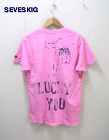 M【SEVESKIG POCKET Tee LUCKY YOU CS-SV-YS-1006 Pink セヴシグ Tシャツ ピンク】