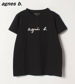 日本国内正規品 3 レディース【agnes b. FEMME LOGO TEE Black アニエスベー ロゴ Tシャツ S137 TS】