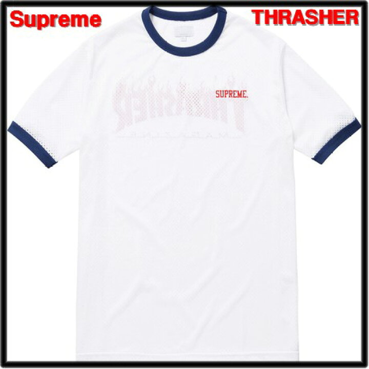 楽天市場】S【Supreme x Thrasher Mesh Crewneck White シュプリーム x 